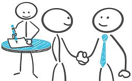 Einfach online identifizieren Strichmännchen handshake